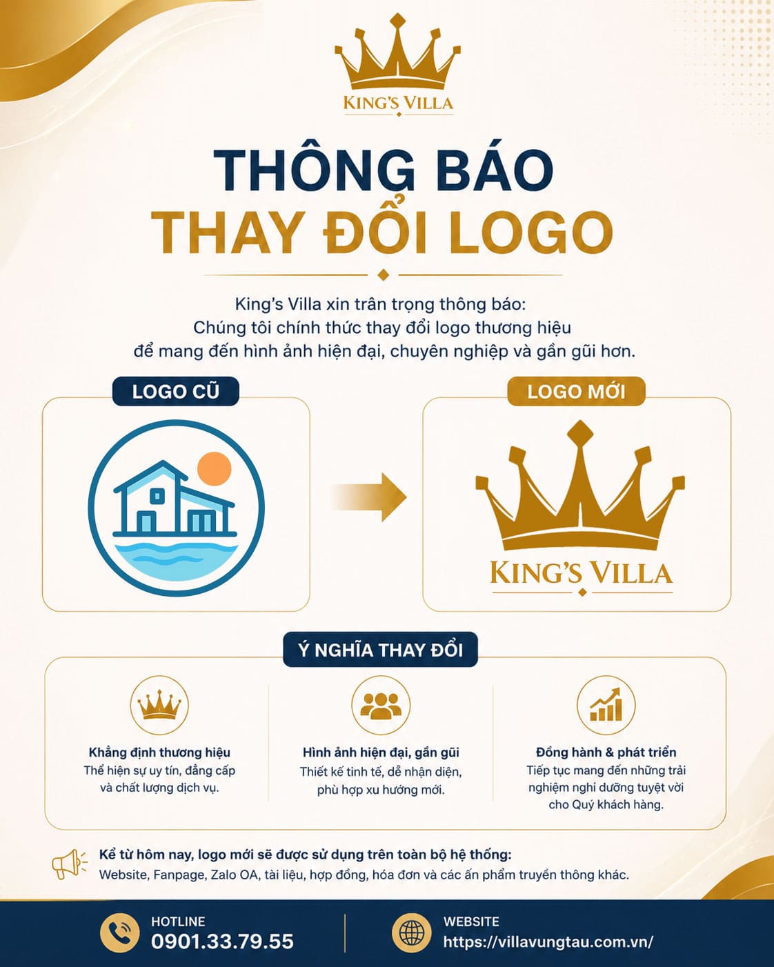 Thông Báo Thay Đổi Logo Chính Thức Của VillaVungTau.com.vn