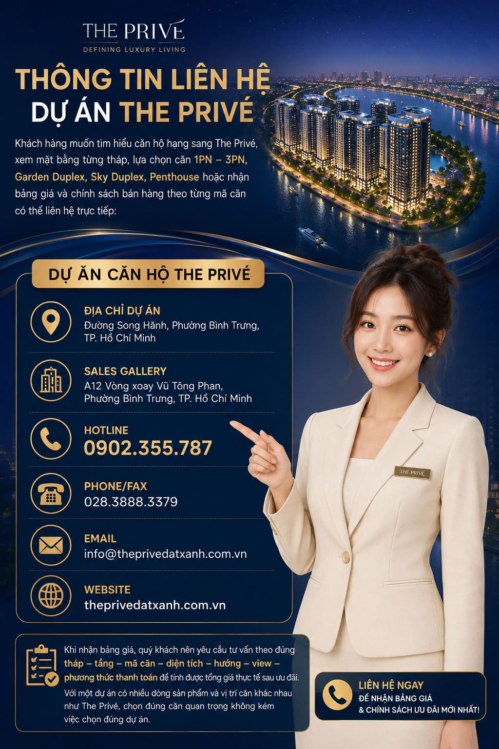 Thông tin liên hệ dự án The Privé